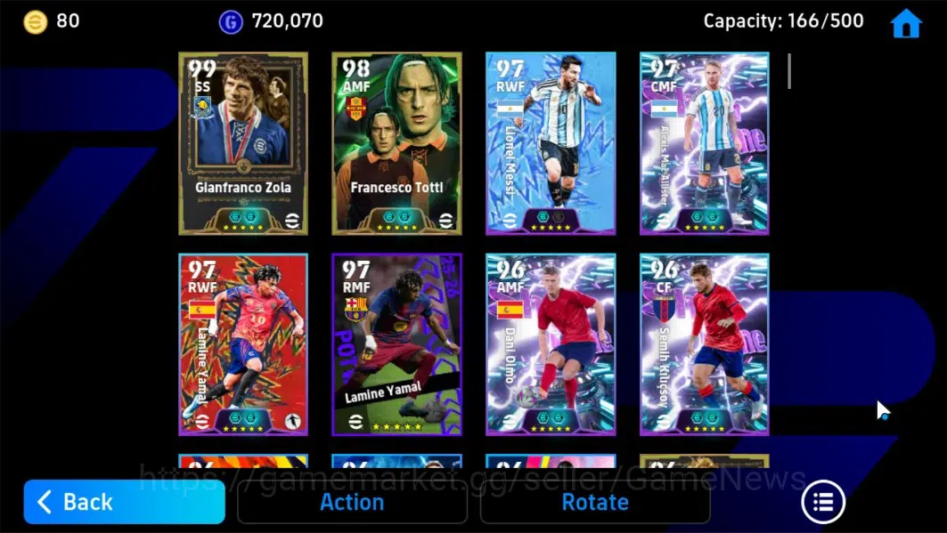 eFootball Accounts Android|Epic Gianfranco Zola,Francesco Totti,Dirk image 4