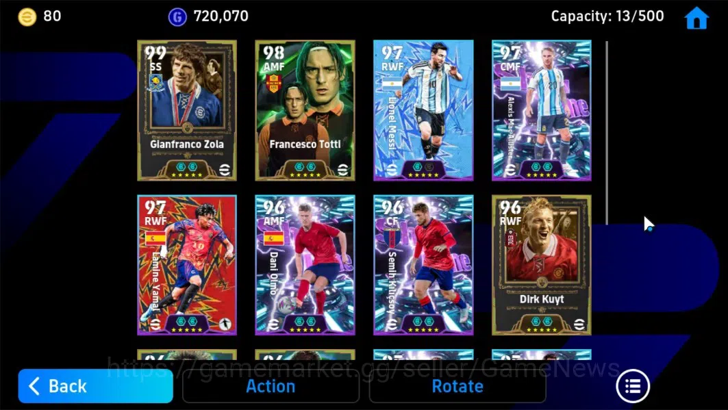 eFootball Accounts Android|Epic Gianfranco Zola,Francesco Totti,Dirk image 6