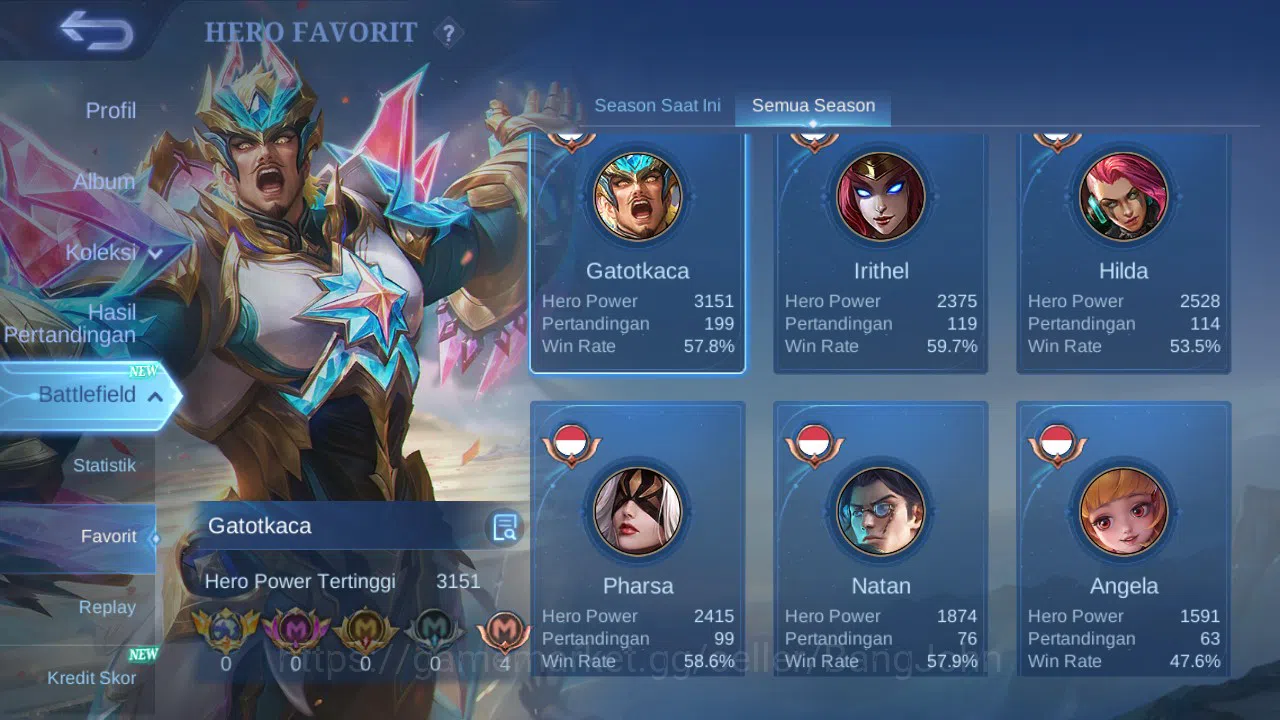 Mobile Legends: Bang Bang Accounts GLOBAL Hero 66 Skin 92 | Dtamer Valir Kimmy | Epic image 12