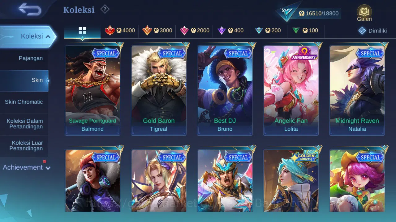 Mobile Legends: Bang Bang Accounts GLOBAL Hero 66 Skin 92 | Dtamer Valir Kimmy | Epic image 4