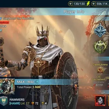 Raid: Shadow Legends Accounts Mid-Game Lv.66 Power 1,96M|2Mythical:Siegfrund the Nephilim,Lady