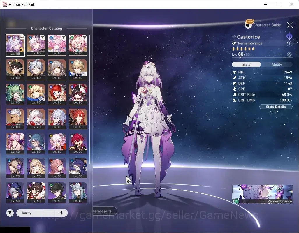 Honkai Star Rail Accounts Asia|TL 69|Casto Prem Team|13 Limited|[Castorice E image 6