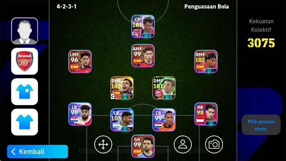 eFootball Accounts Legends & Iconic Players Mobile|PW3075|New Rodri Big T, New Cristian Romero ShowT,Lionel Messi Show 1