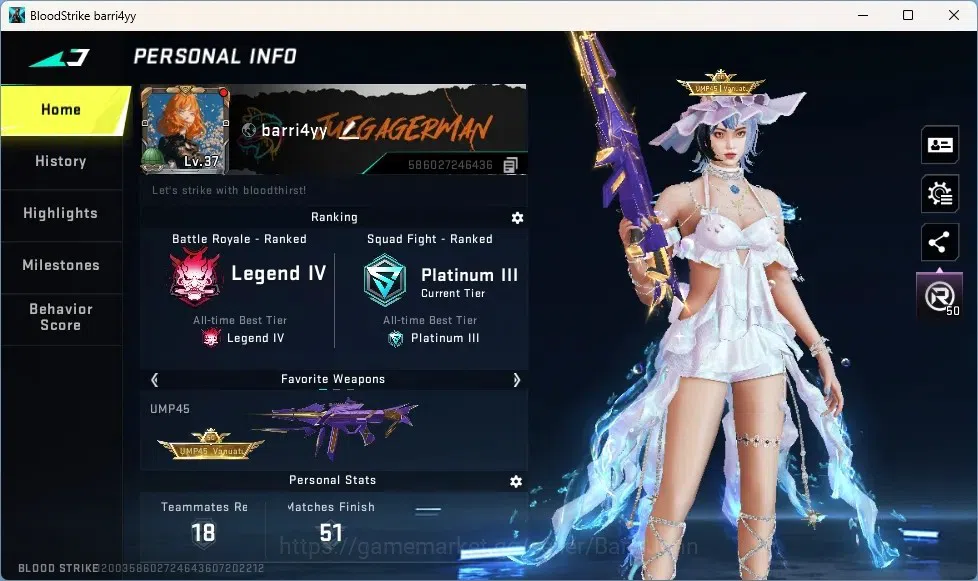 Blood Strike Accounts High-End ASIA | 1 Ultra Melee: Talon Knife|2 OPM Guns|4 Ultra Guns|1 Enzo Striker: Kraken|4 Ultra 1