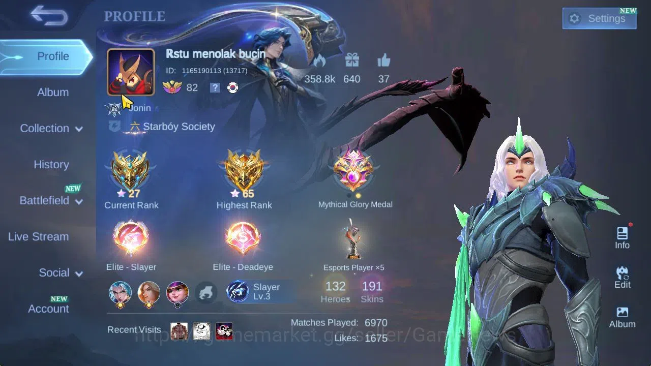 Mobile Legends: Bang Bang Accounts Hero 132|Skin 191|High Glory 65|CC Natalia,LB[Hari image 2