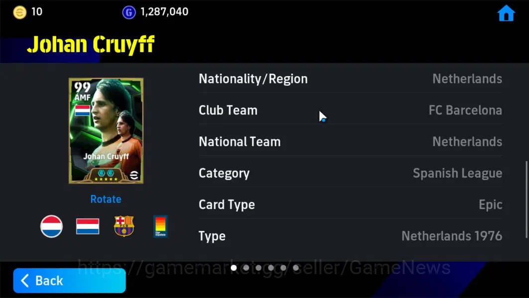 eFootball Accounts Android|Epic Johan Cruyff,Giorgio Chiellini,Oliver image 9