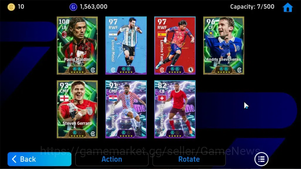 eFootball Accounts Legends & Iconic Players Android|Epic Paolo Maldini,Gerrard,Andriy S,ShowTime TFFC26 Messi,Lamine 7