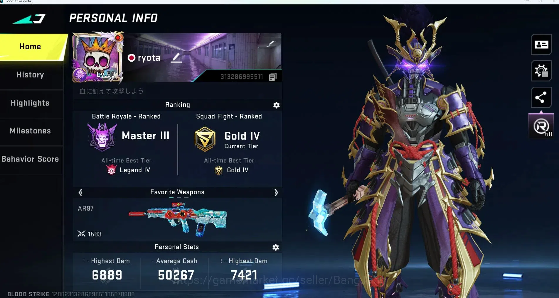 Blood Strike Accounts ASIA |ethernal=ZERO|Limited=RPK|ULTRA ONE-HANDED A image 1