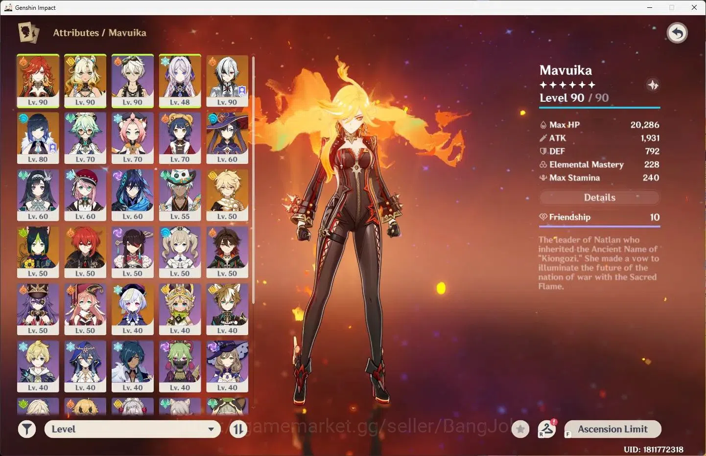 Genshin Impact Accounts ASIA|AR 55|5 Limit+1 Sign |Mavuika,Xilonen,Citlali image 2