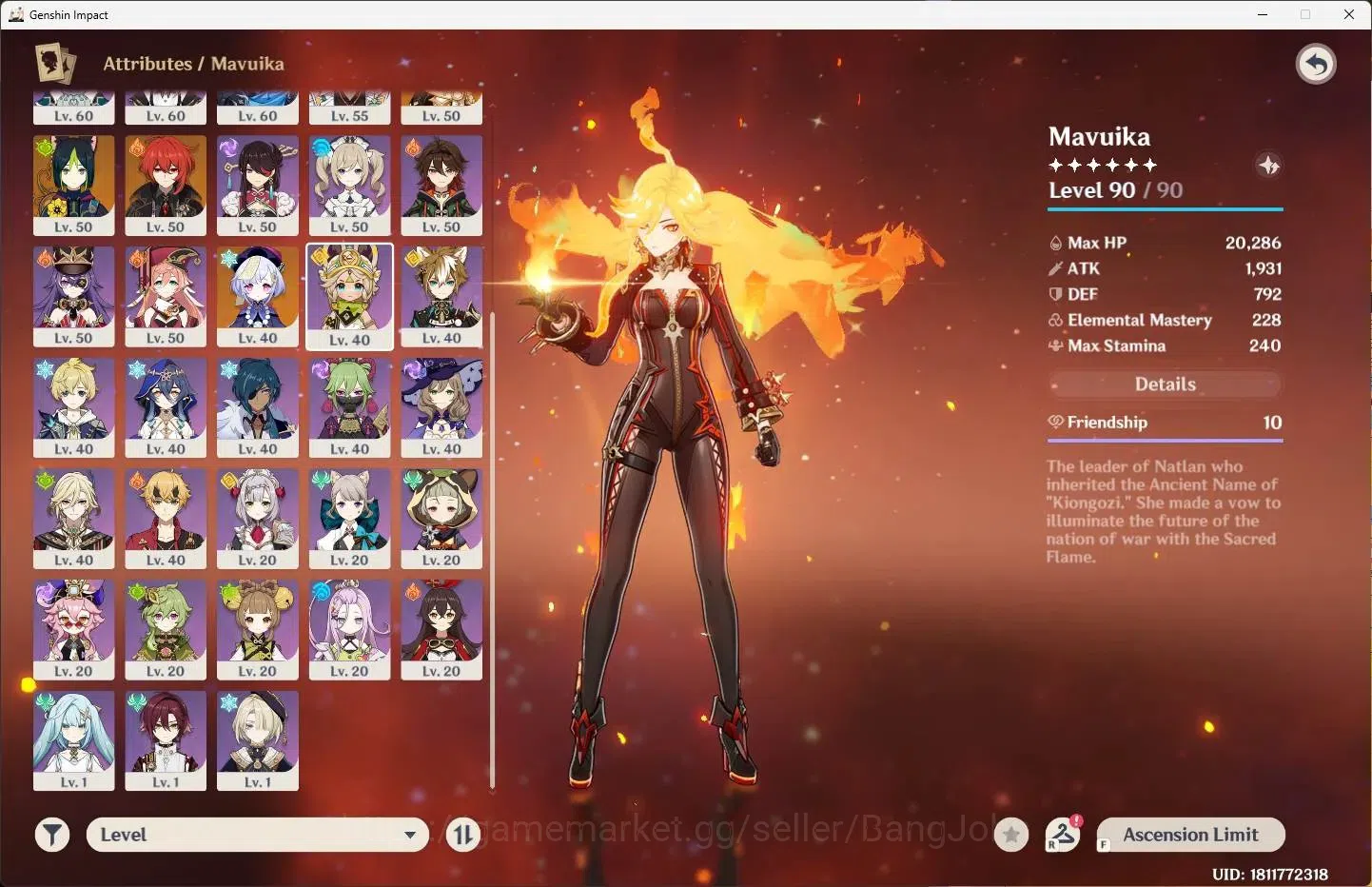 Genshin Impact Accounts ASIA|AR 55|5 Limit+1 Sign |Mavuika,Xilonen,Citlali image 3