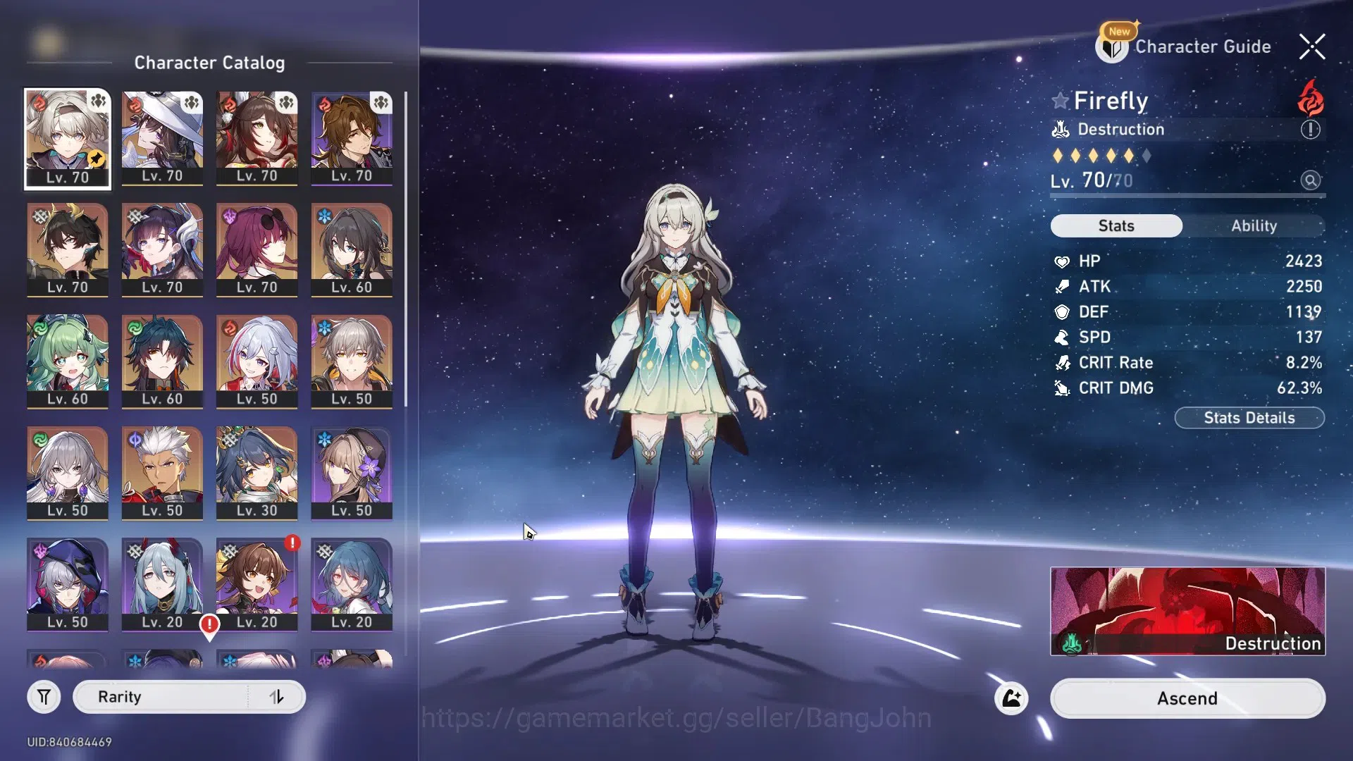 Honkai Star Rail Accounts ASIA| TL70|25 Lim: Firefly,Acheron,Black Swan,Kafk image 2