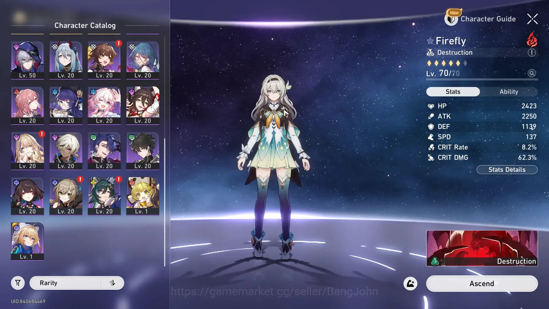Honkai Star Rail Accounts ASIA| TL70|25 Lim: Firefly,Acheron,Black Swan,Kafk image 3