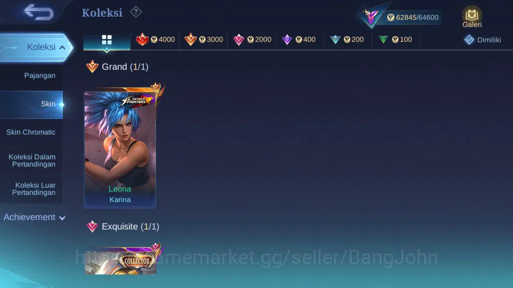 Mobile Legends: Bang Bang Accounts Hero 131 Skin 303 | Zodiac Lance | KOF Karina | CC image 16