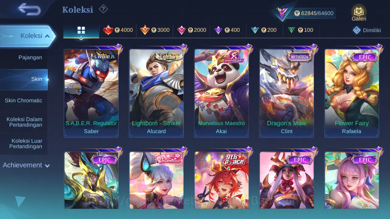 Mobile Legends: Bang Bang Accounts Hero 131 Skin 303 | Zodiac Lance | KOF Karina | CC image 2