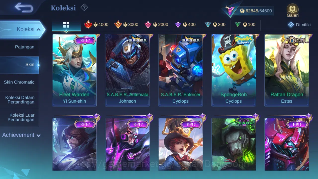 Mobile Legends: Bang Bang Accounts Hero 131 Skin 303 | Zodiac Lance | KOF Karina | CC image 4