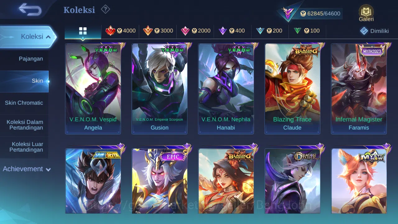 Mobile Legends: Bang Bang Accounts Hero 131 Skin 303 | Zodiac Lance | KOF Karina | CC image 7