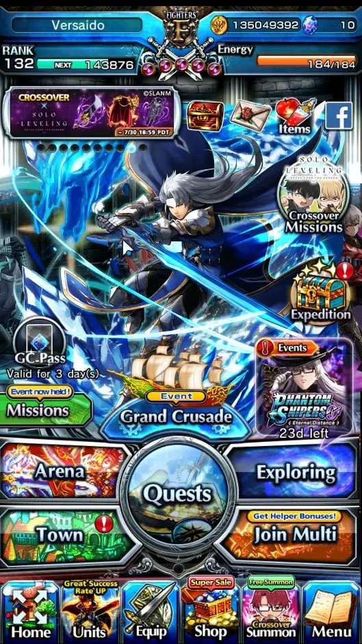Grand Summoners Accounts End-Game GLOBAL|Rank 132|30 Ascend 10 TW|(Ultimate Roy,Houka Inumuta,S Miyu,S 1