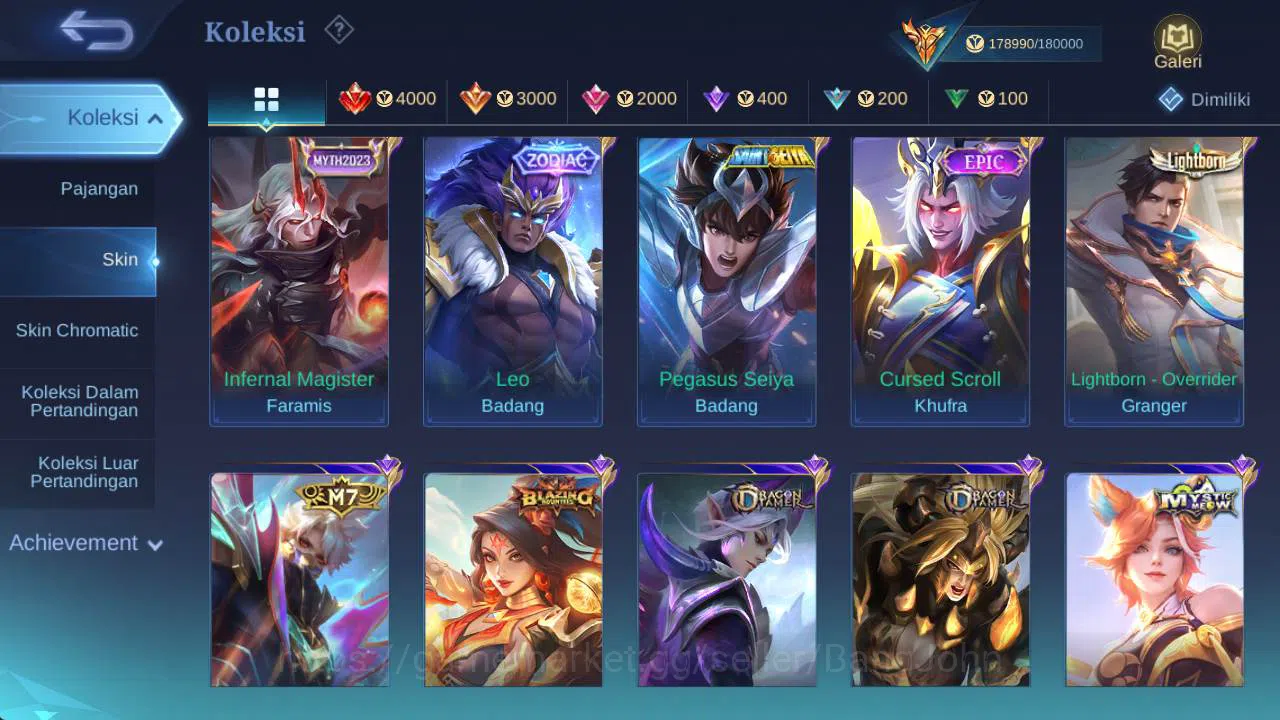 Mobile Legends: Bang Bang Accounts skin 453, hero 131, Legend(franco,lunox),saiyagold image 13