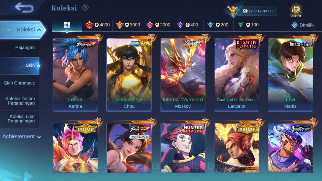 Mobile Legends: Bang Bang Accounts skin 453, hero 131, Legend(franco,lunox),saiyagold image 4