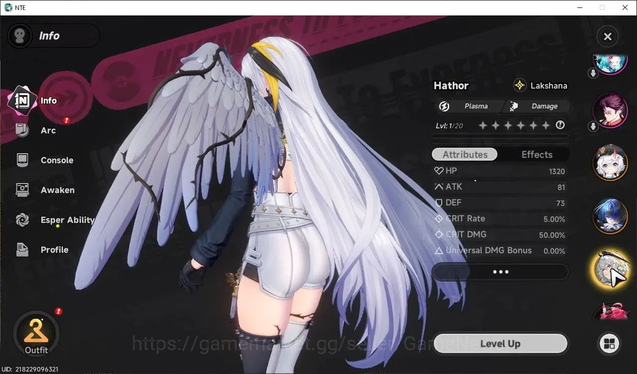 Neverness to Everness Accounts GLOBAL EU|HL 3| 4 SSR [Nanally,Hathor A1,Sakiri,Daffodill] |5 SR [Adler,Haniel]|275 3