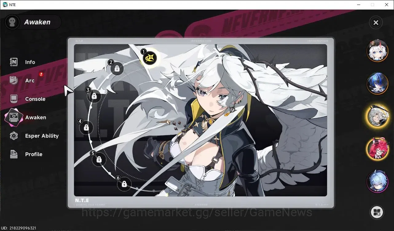 Neverness to Everness Accounts GLOBAL EU|HL 3| 4 SSR [Nanally,Hathor A1,Sakiri,Daffodill] |5 SR [Adler,Haniel]|275 5