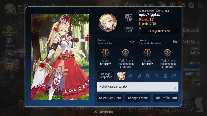 Epic Seven Accounts Global | Starter|2 ML(Zio,DP Aria)|PoH+Bless ON|St image 2