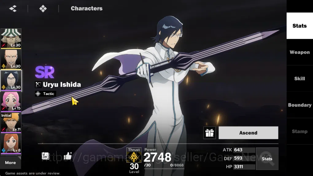BLEACH: Soul Resonance Accounts Nuverse SEA Lv12 |2 SRR(Kisuke Uraha & Ikkaku Mada image 3