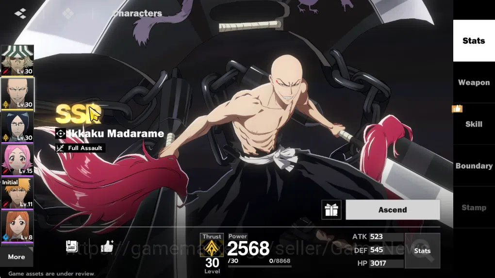 BLEACH: Soul Resonance Accounts Nuverse SEA Lv12 |2 SRR(Kisuke Uraha & Ikkaku Mada image 4