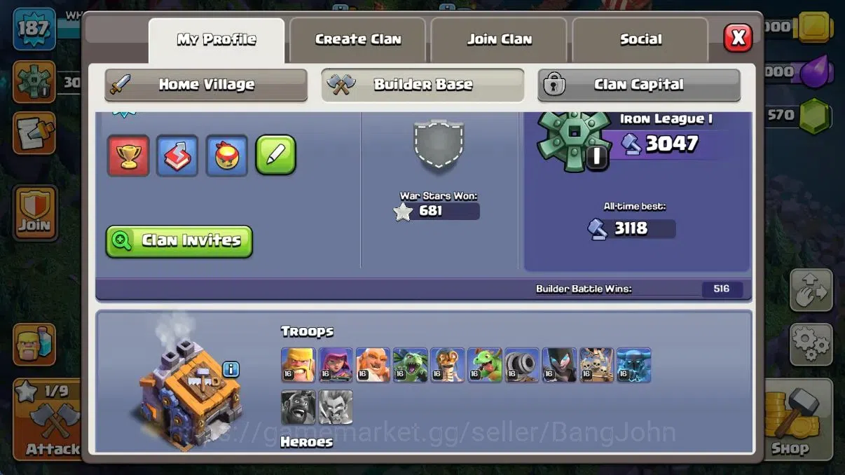 Clash of Clans Accounts Global | TH 15-BH 9|LVL 187|HH 9|9 Skins (2Legenda image 15