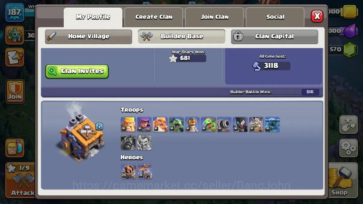 Clash of Clans Accounts Global | TH 15-BH 9|LVL 187|HH 9|9 Skins (2Legenda image 16