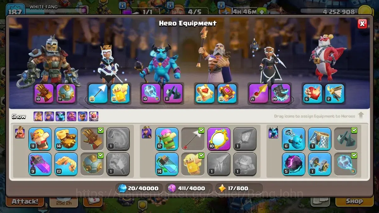 Clash of Clans Accounts Global | TH 15-BH 9|LVL 187|HH 9|9 Skins (2Legenda image 7