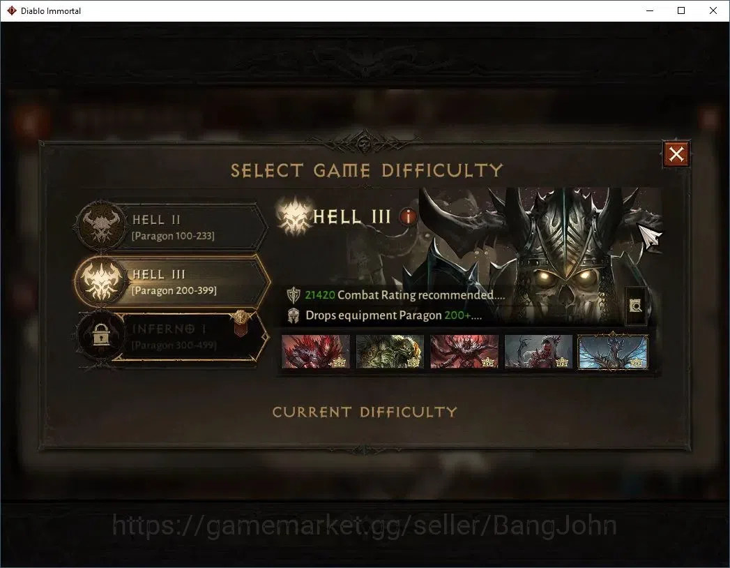 Diablo Immortal Accounts Mid-Tier SEA - Izual | 60 (352) Druid-Maledictor | CR 26k | Reso 450 | Hell 3 | Varog Lv 30 | CS ON 17