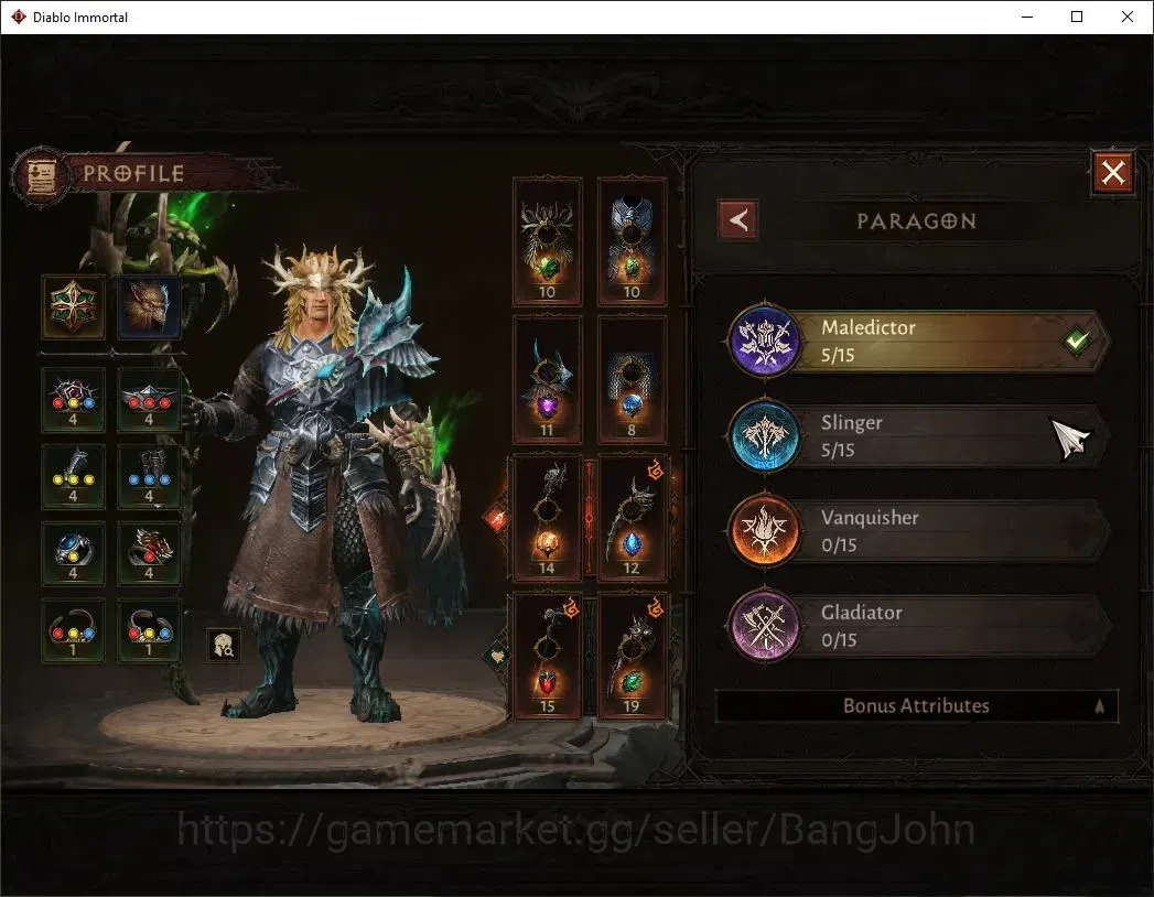 Diablo Immortal Accounts Mid-Tier SEA - Izual | 60 (352) Druid-Maledictor | CR 26k | Reso 450 | Hell 3 | Varog Lv 30 | CS ON 3