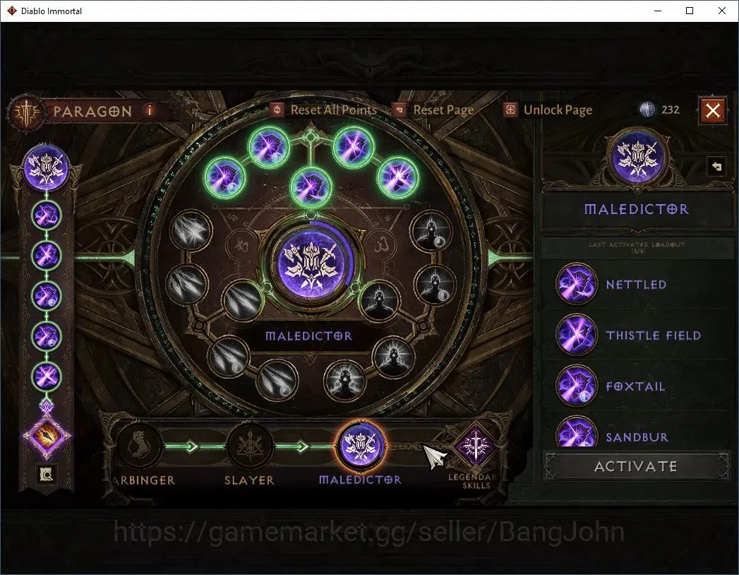 Diablo Immortal Accounts Mid-Tier SEA - Izual | 60 (352) Druid-Maledictor | CR 26k | Reso 450 | Hell 3 | Varog Lv 30 | CS ON 6