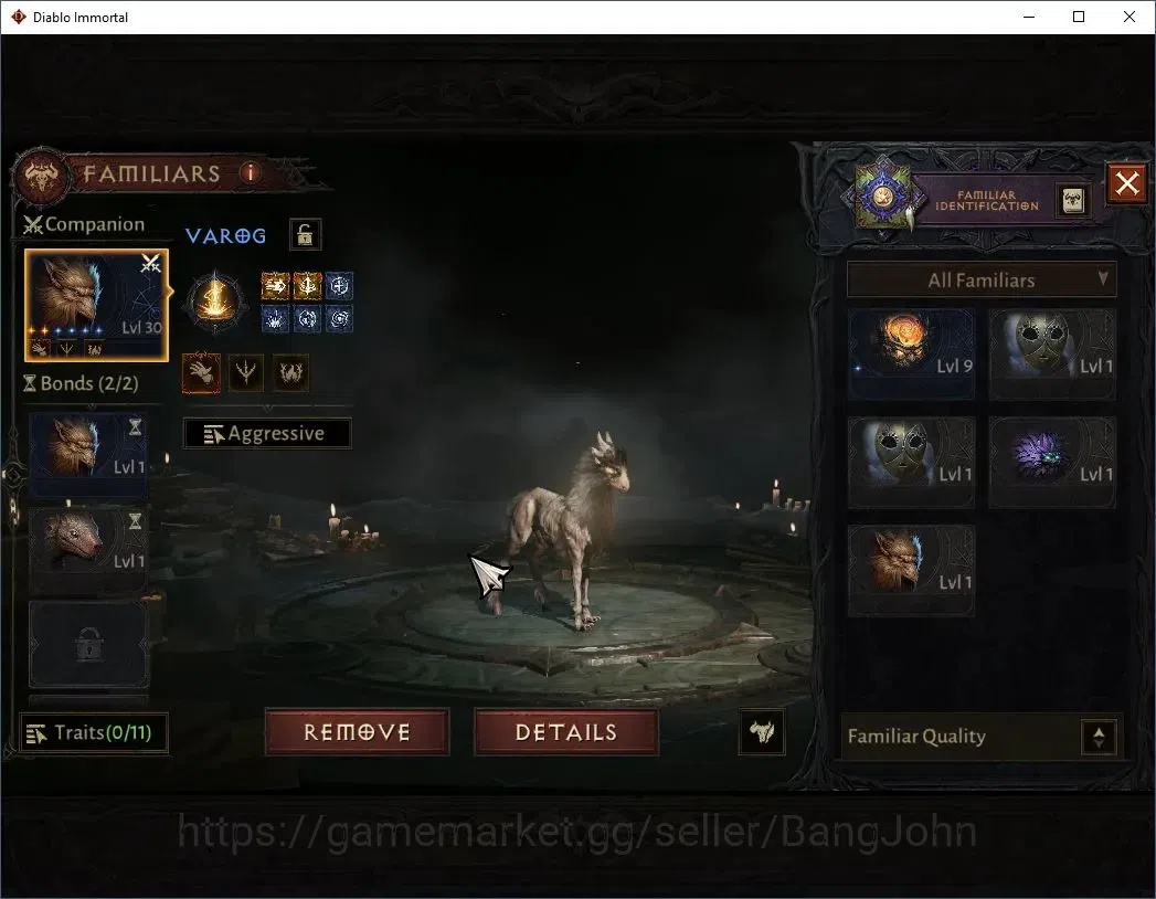 Diablo Immortal Accounts Mid-Tier SEA - Izual | 60 (352) Druid-Maledictor | CR 26k | Reso 450 | Hell 3 | Varog Lv 30 | CS ON 7