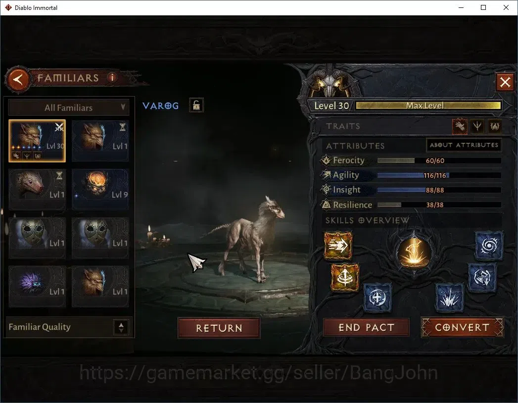 Diablo Immortal Accounts Mid-Tier SEA - Izual | 60 (352) Druid-Maledictor | CR 26k | Reso 450 | Hell 3 | Varog Lv 30 | CS ON 8
