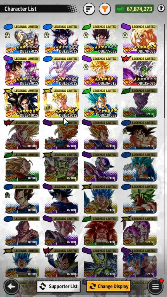 Dragon Ball Legends Accounts 67M TP|LV157|6UL+3LR+11LL|SS Trunks(T)&Gohan,SSG S image 5