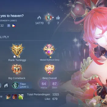 Mobile Legends: Bang Bang Accounts Rare Skin Hero 64 Skin 87|P.ACE Fanny,Anniv Akai,Dragon Lancelot+Ling,Lightborn granger