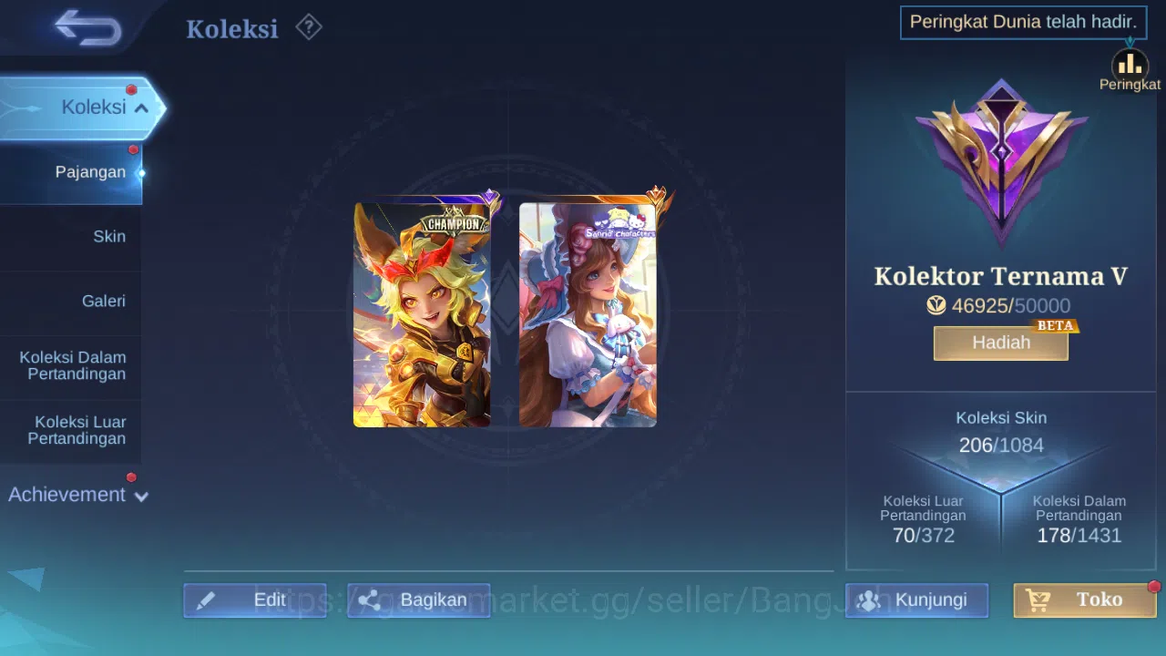 Mobile Legends: Bang Bang Accounts Hero 122 Skin 206 | Champion Joy | KOF Karina | CC image 10