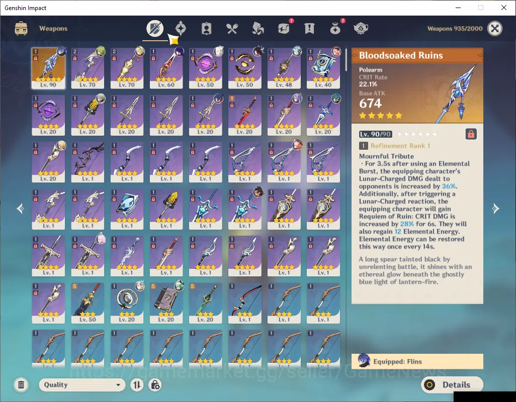 Genshin Impact Accounts ASIA|AR 55|Prime Team Flins|6Limited+1(*5Weapon)Fl image 12