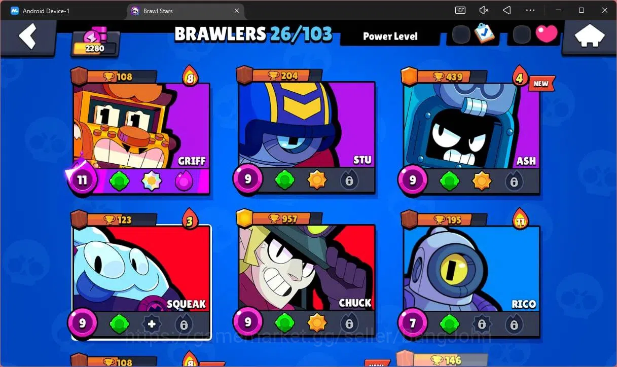 Brawl Stars Accounts Global |2280 Trophy|26 Brawler|1 Max Hypercharge(G image 4
