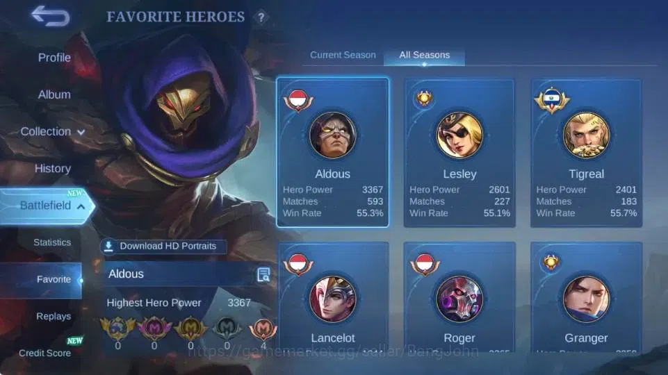 Mobile Legends: Bang Bang Accounts Global|Skin 244|Renowned|KOF Karina,Collector Nata image 4