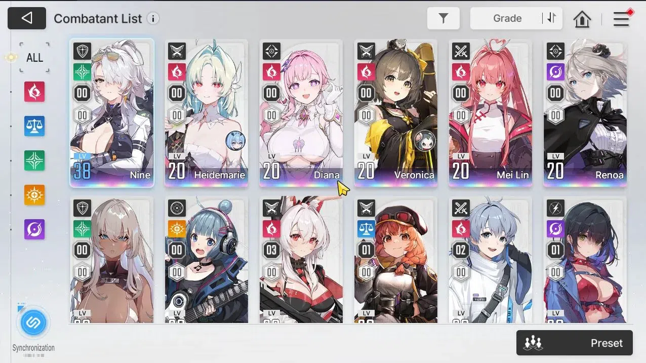 Chaos Zero Nightmare Accounts GLOBAL Lv 30|3 SSR[Heidemarie,Diana,Nine,Mei Lin,V image 3