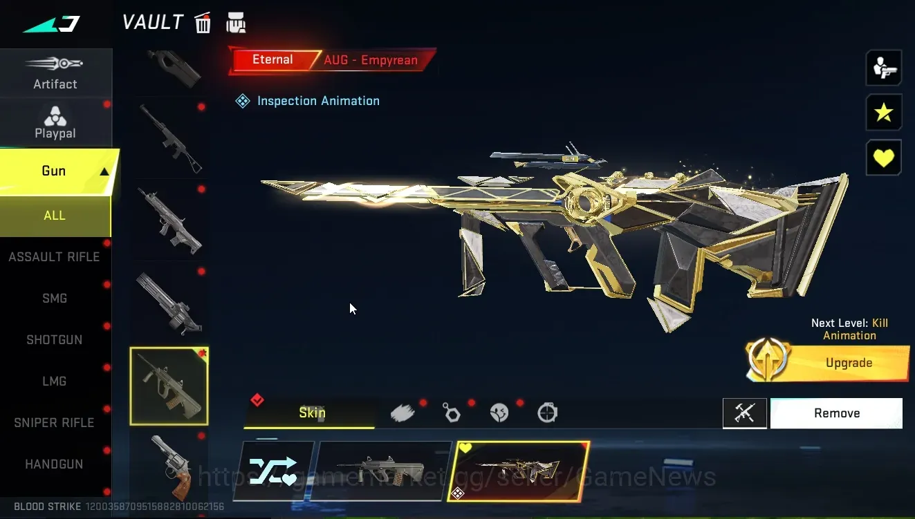 Blood Strike Accounts Collab Skin Asia|Eternal AUG Empyrean Lv4,MP7+Collab Mr Iguana,AOT Female Titan,M4A1 Bof,OPM 1