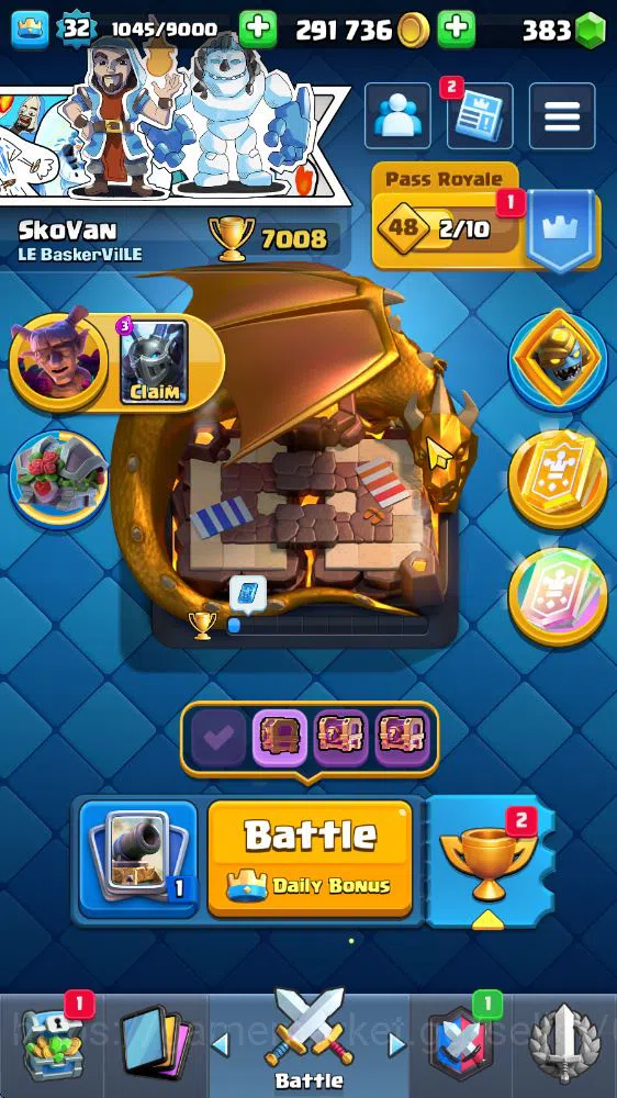 Lv 32|Trophy 7008|KTL 11|Limited Skin|Card 114| 1 HERO 5 EVO 2 Champ 20 Legendary 33 Epic 30 Rare 29 Common|TakeEmail(CR1460) Clash Royale Midgame Lv 32|Trophy 7008|KTL 11|Limited Skin|Card 114| 1 image 1