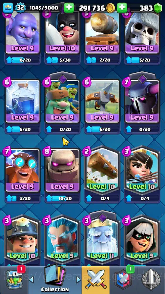 Clash Royale Accounts Midgame Lv 32|Trophy 7008|KTL 11|Limited Skin|Card 114| 1 HERO 5 EVO 2 Champ 20 Legendary 33 Epic 30 11
