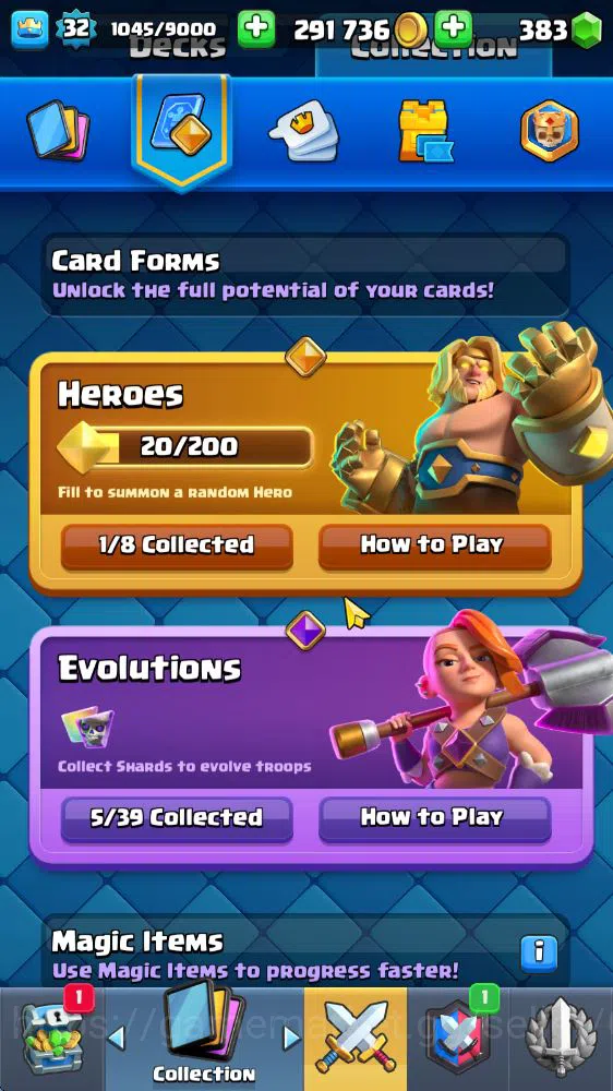 Clash Royale Accounts Midgame Lv 32|Trophy 7008|KTL 11|Limited Skin|Card 114| 1 HERO 5 EVO 2 Champ 20 Legendary 33 Epic 30 5