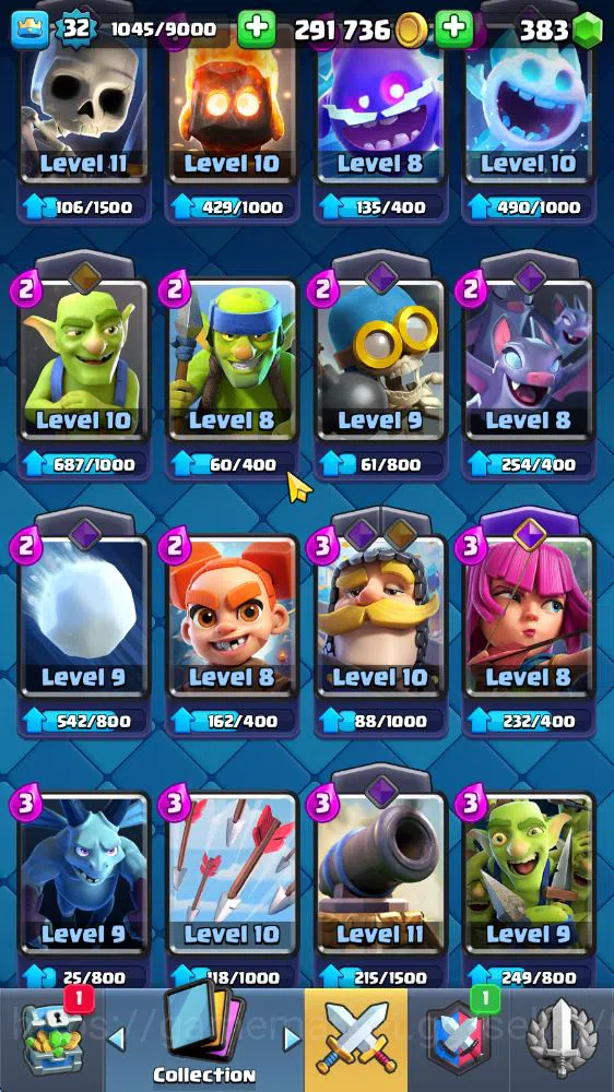 Clash Royale Accounts Midgame Lv 32|Trophy 7008|KTL 11|Limited Skin|Card 114| 1 HERO 5 EVO 2 Champ 20 Legendary 33 Epic 30 6