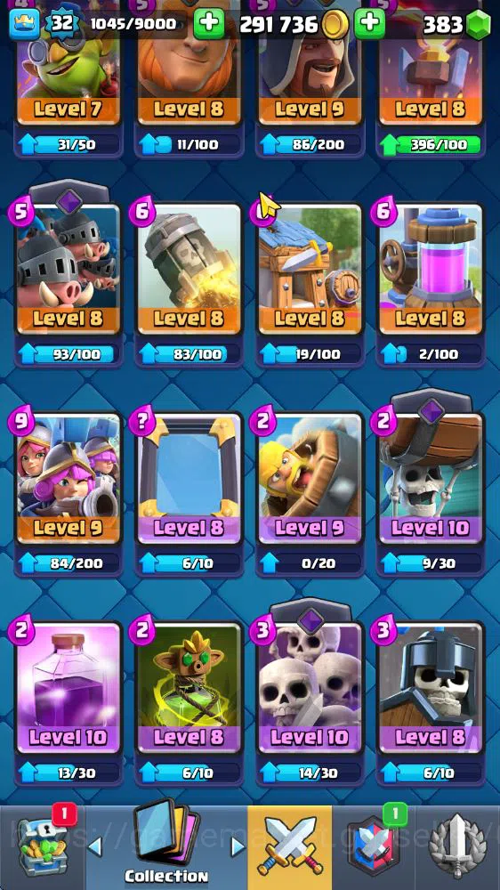 Clash Royale Accounts Midgame Lv 32|Trophy 7008|KTL 11|Limited Skin|Card 114| 1 HERO 5 EVO 2 Champ 20 Legendary 33 Epic 30 9