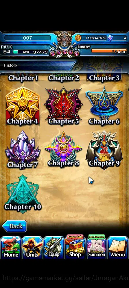 Grand Summoners Accounts Starter Global|Rank 54|10 10